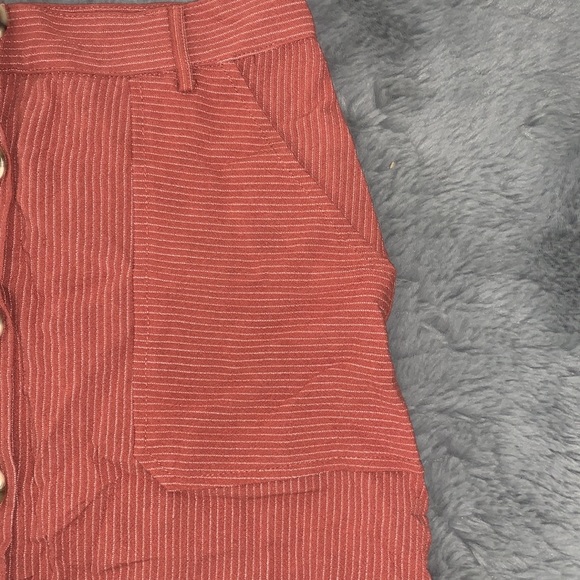 DONATED Striped Skirt with Buttons and Pockets - Picture 2 of 4